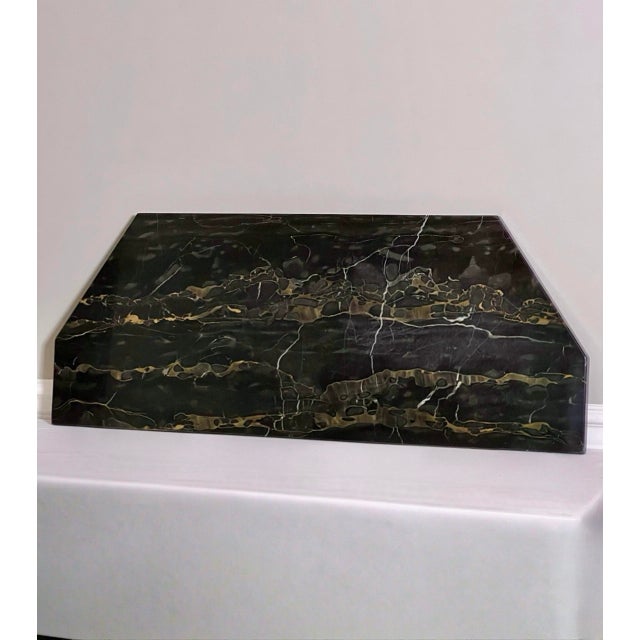 Oscar Bach Attributed Gilded Iron Console With Beveled Mirror, Marble Top, C. 1920 For Sale - Image 16 of 18