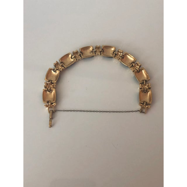 Black 1980s Vintage Monet Black Enamel and Gold Link Bracelet For Sale - Image 8 of 12