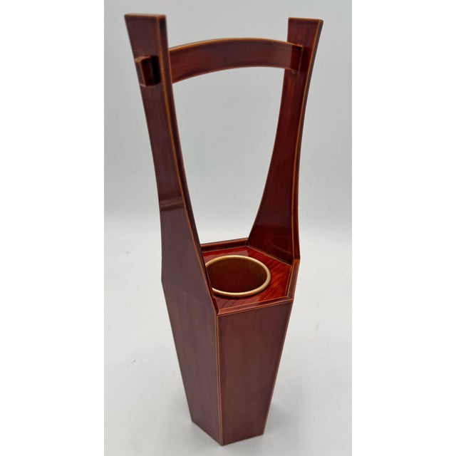 Japanese Hida Shunkei Lacquered Ikebana Vase Stand With Insert For Sale In West Palm - Image 6 of 9