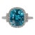 7.9Ct Blue Zircon Ring With Natural Diamond Halo: Solid 14k Gold, Size 6.75 For Sale