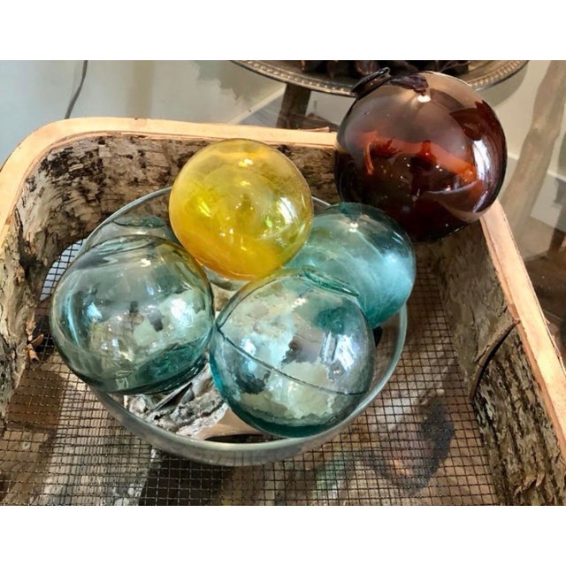 Early 20th Century Coastal Blue Sea Glass Float—3” For Sale - Image 9 of 10