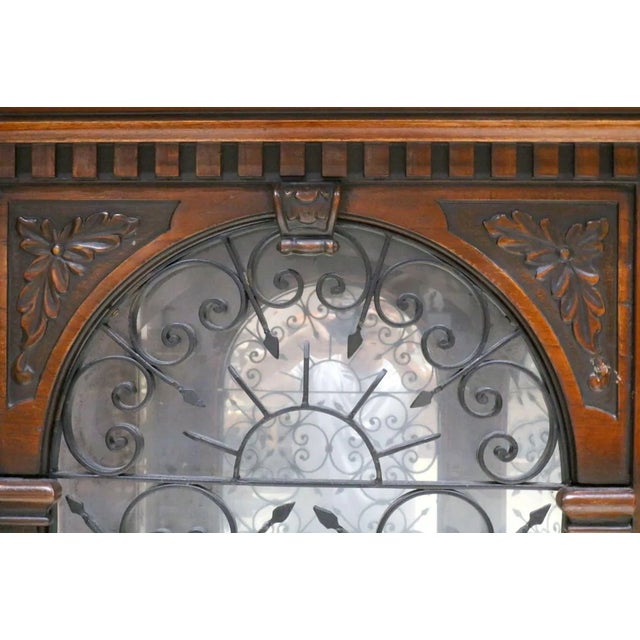 Brown Antique Walnut Italian Cupboard Drinks Bar For Sale - Image 8 of 10