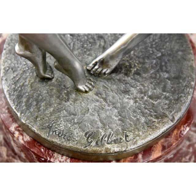Andre Gilbert, Art Deco Centerpiece with Bronze Sculpture of Dancing Girls, France, 1925 For Sale - Image 12 of 13