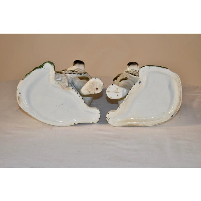 White Pair of 19th Century Staffordshire Spaniels For Sale - Image 8 of 9