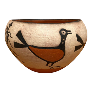 Native American Kewa Pueblo Pottery Bowl by Arthur & Hilda Coriz, Santo Domingo