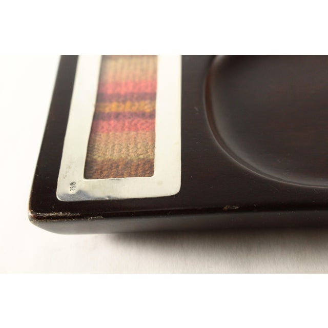 Mid-Century Peruvian Tray, Cumaru Wood, Sterling Silver & Inka Textile For Sale - Image 12 of 18