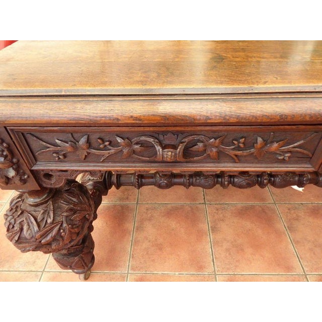 18th Century 18th Century Carved Georgian Country Oak Library Table, 1780 For Sale - Image 5 of 14
