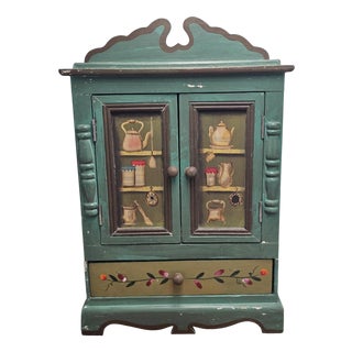 Folk Wooden Kitchen Cabinet, 1960s For Sale