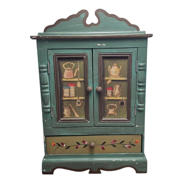 Folk Wooden Kitchen Cabinet, 1960s For Sale