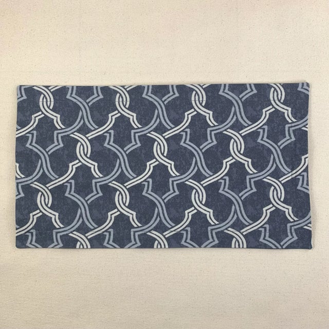 Gray Designer P Kaufmann Waverly Gray & Ivory Fretwork Geometric Lattice Trellis Pillow Covers- 3 Pieces For Sale - Image 8 of 11