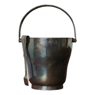 Vintage Modern Silver-Plated Ice Bucket, 1930 For Sale