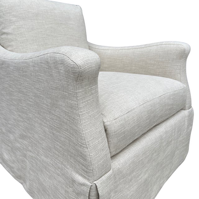 Traditional Lee Industries Traditional Swivel Chair For Sale - Image 3 of 10