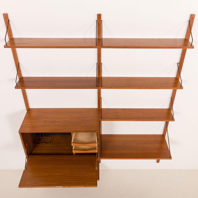 Black Wall Unit with Bureau and Desk Shelf by Poul Cadovius for Cado, 1960s For Sale - Image 8 of 18