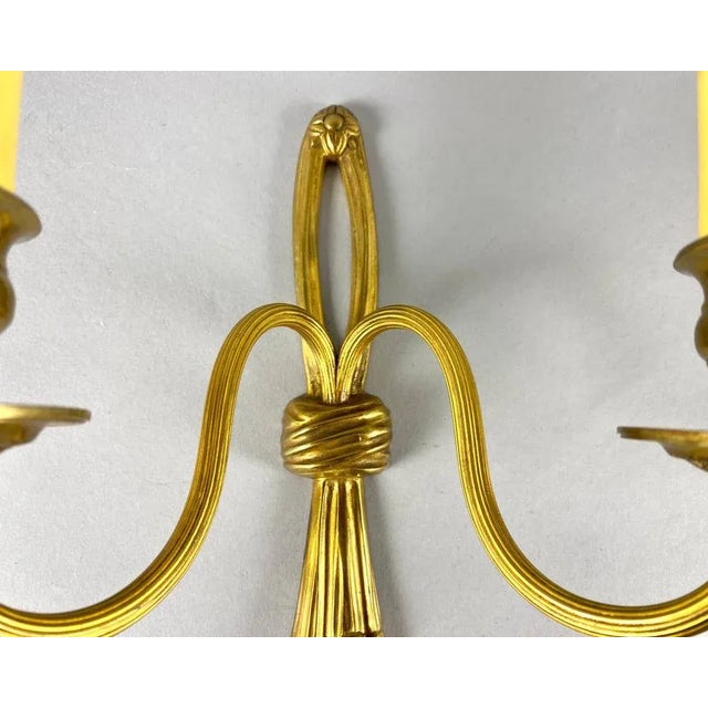 Vintage Bronze Wall Sconces with Faux Candles, Set of 2 For Sale - Image 6 of 8