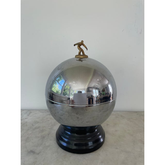 Vintage 1950's Retro Bowling Trophy / Liquor Dispenser With Set of 6 Shot Glasses - 11 Pieces For Sale - Image 10 of 10