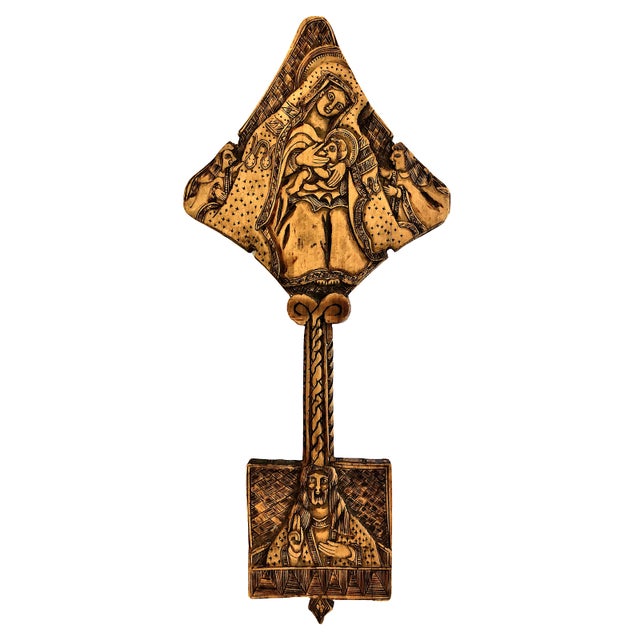 Wood Ethiopian Coptic Processional Blessing Cross For Sale - Image 7 of 10