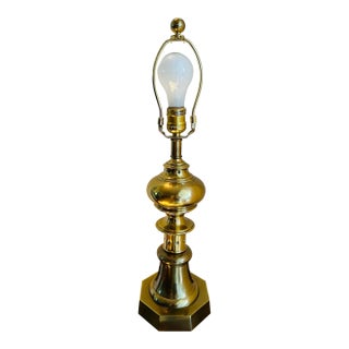Vintage Hollywood Regency Frederick Cooper Solid Brass Lamp For Sale