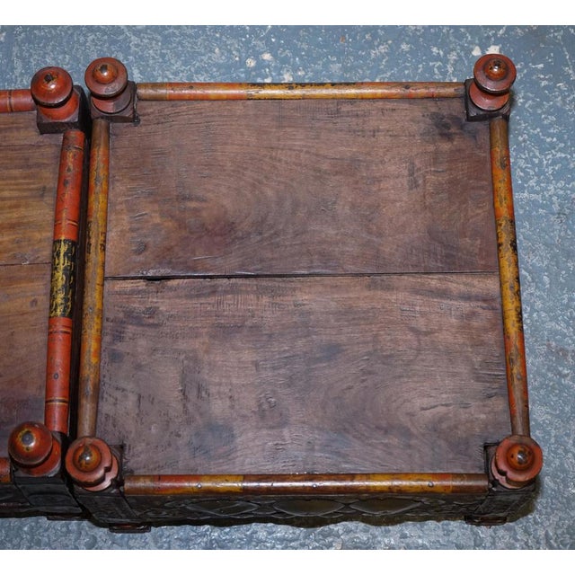 Primitive Oriental Asian Side Tables, Set of 2 For Sale - Image 16 of 18