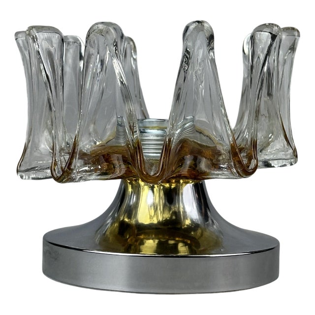 Space Age Wall Sconce in Metal and Murano Glass, 1960s For Sale