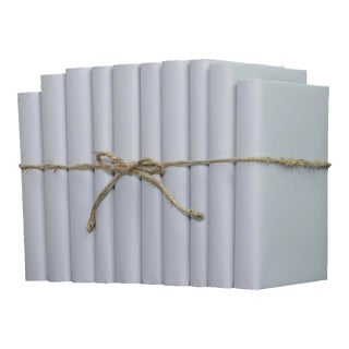 Decorative Books - Cloudy Gray Paper Wrapped Book Bundle - 1 Foot of Grey Books For Sale