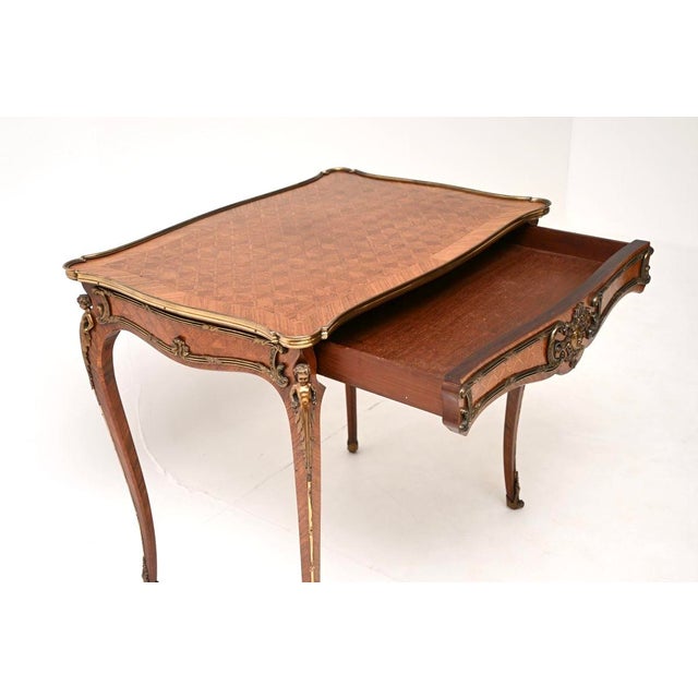 Antique French Inlaid Bureau Plat Desk, 1890 For Sale - Image 6 of 11