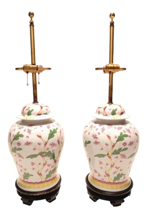 1960s Norman-Perry Asian Chinoiserie Ginger Jar Lamps - A Pair