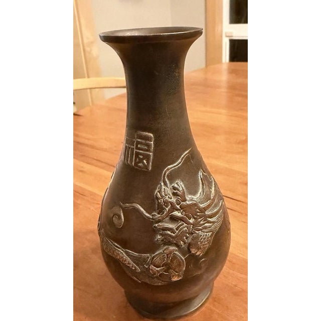 Antique Japanese Bronze Dragon Vase, Meiji–Taishō Period, Signed Base, c.1900 For Sale - Image 10 of 12