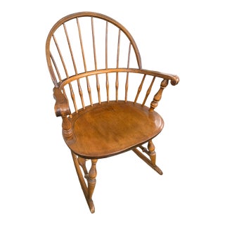 1960s Nichols and Stone Windsor Sack Back Rocking Chair For Sale