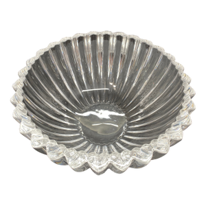 Tiffany & Co. Italian Crystal Fluted Bowl With Heart-Form Rim