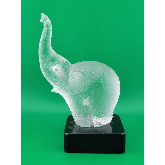 Rare Frosted Art Glass ELEPHANT Signed "Robla" Attributed to Archimede Seguso For Sale - Image 10 of 15
