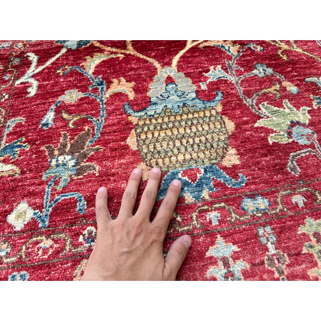 Hand-Knotted Afghan Chobi Ziegler Sultanabad Rug - 6'5" X 5'0" For Sale - Image 10 of 12