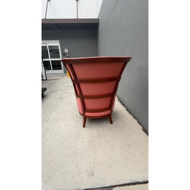 Art Deco 1940s John M. Smythe Attributed Deco Wingback Arm Chair For Sale - Image 3 of 4
