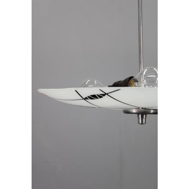 Mid-Century Pendant in Chromed Metal and Glass, Former Czechoslovakia, 1970s For Sale - Image 4 of 9