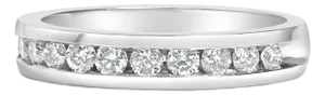 IGI Certified 1/2 Cttw Round Brilliant Cut Diamond 18K White Gold Channel Set Eternity Style Wedding Band Ring (H-I Color, I1-I2 Clarity) - Size 6