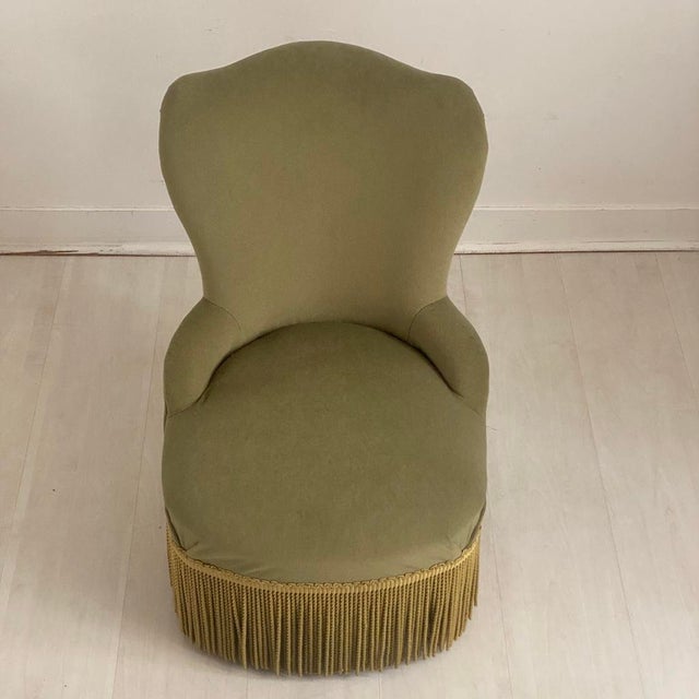 Small Toadstool Lounge Chair in Green Velvet, 1950s For Sale - Image 4 of 13
