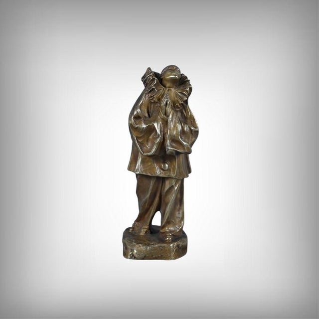 Small Bronze Pierrot Figure by L. Alliot, Early 20th Century For Sale - Image 15 of 15