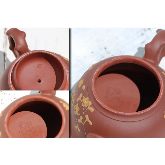 Ceramic Mid-Century Chinese Yixing Tea Set, Teapot and Five Cups With Saucers, Marked For Sale - Image 7 of 12