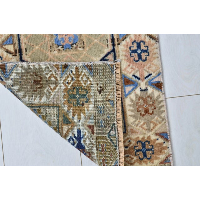 1960s 1960s Turkish Pastel Multicolored Oushak Door Mat For Sale - Image 5 of 6