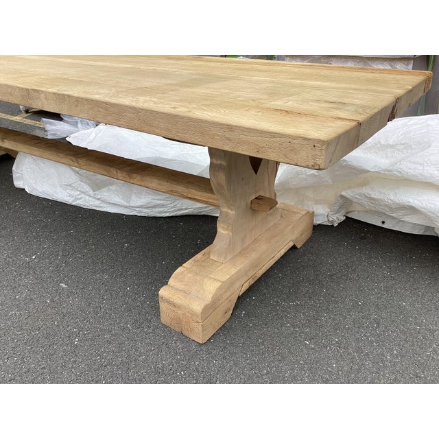 1910s 10Ft. Antique French Weathered Oak Farm Table For Sale - Image 5 of 18