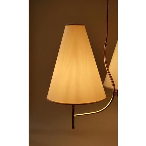 Mid-Century Brass 3-Light Chandelier, 1950s For Sale - Image 13 of 18