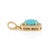 Metal Art Deco Cabochon Oval Turquoise Diamond Halo Pendant in 14k Yellow Gold For Sale - Image 7 of 13