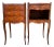 Early 20th Century French Marquetry and Iron Hardware Bedside Tables or Nightstand, A Pair For Sale
