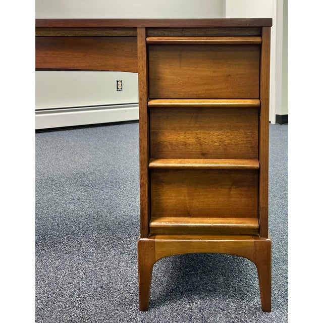 Lane Furniture Lane Mid Century Rhythm Walnut Desk For Sale - Image 4 of 10