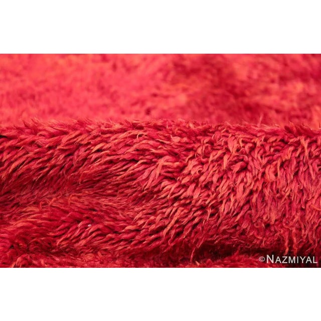 Moroccan Nazmiyal Collection Vintage Moroccan Red Shag Berber Rug For Sale - Image 3 of 8