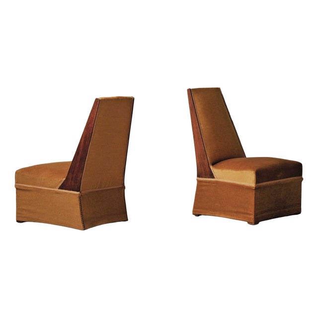 Art Deco Slipper Chairs, 1930, Set of 2 For Sale