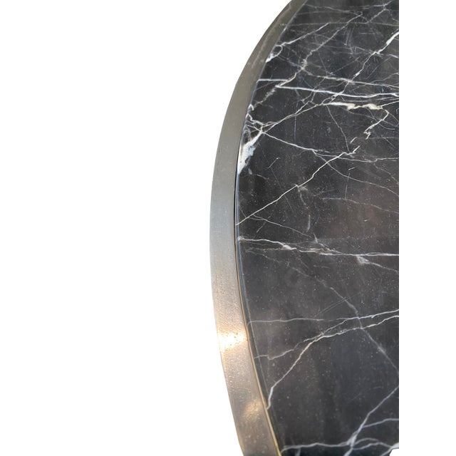 Metal Maison Jansen Style Marble Table For Sale - Image 7 of 9