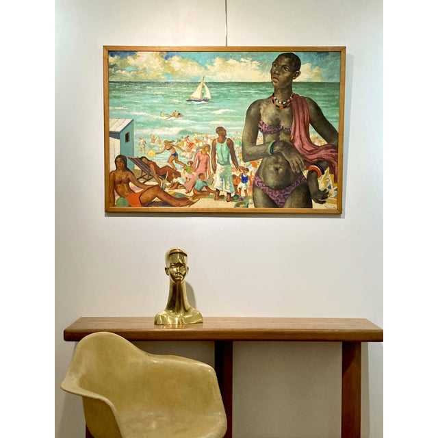 Raymond Diericks, The Beach, 1950s, Oil Painting on Panel, Framed For Sale - Image 6 of 6