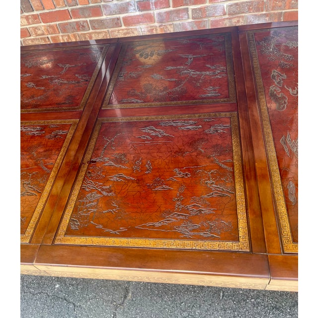 Late 20th Century Heritage Furniture "Ming Treasure" Chinoiserie Extension Dining Table - 2 Leaves For Sale - Image 6 of 18