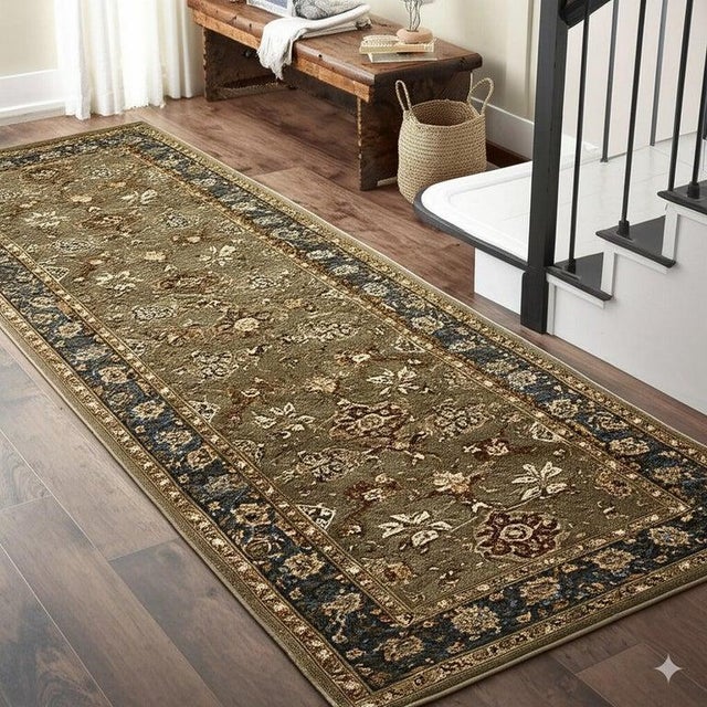 2x10 Gray Hand-Knotted Wool Floral Bordered Field Classic Traditional Carpet Rug For Sale - Image 4 of 5