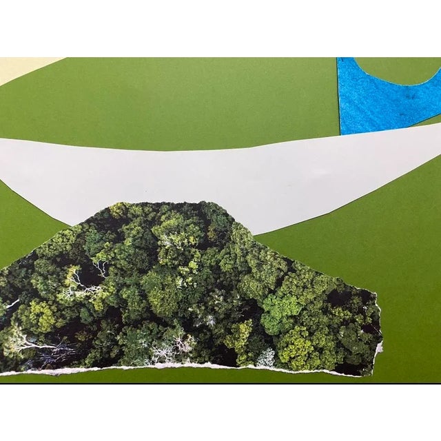 "Techno Meadow I" Contemporary Abstract Original Mixed-Media Collage on Paper by Zac Woodiel For Sale - Image 4 of 6